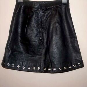 H&M Black Mini Genuine Leather Skirt. Condition is NWOT premium quality limited